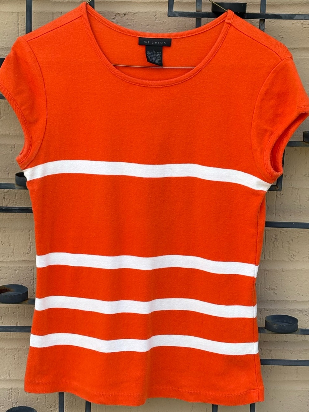 The Limited Orange Ribbed Knit Tee